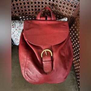 Vintage Coach Leather Backpack Style 4134 Red Made in the USA 1995 With Hangtag